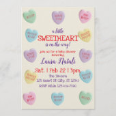 Sweetheart on the Way, Candy Baby Shower 招待状 (正面)