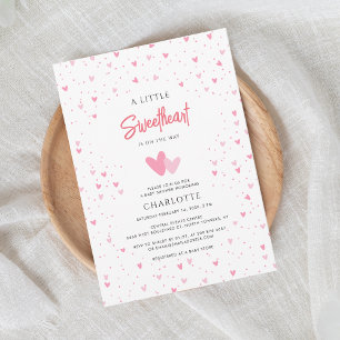 Sweetheart on the way Girl Baby Shour 招待状