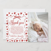 Sweetheart Photo Thank You Card First Birthday 招待状 (正面)