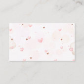 Sweetheart Pink赤ちゃんシャワーのギフト登録カード エンクロージャーカード (裏面)