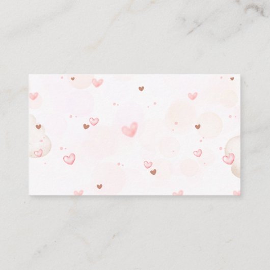 Sweetheart Pink赤ちゃんシャワーのギフト登録カード エンクロージャーカード (裏面)