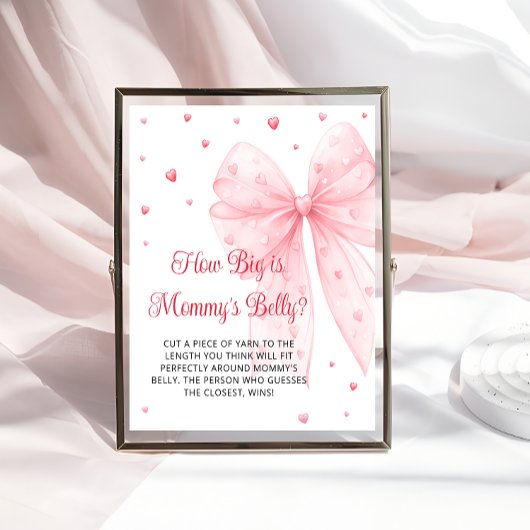 Sweetheart Pink Bow How Big is Mommy's Belly ポスター