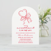 Sweetheart pinstripes lollypop Baby Shower 招待状 (スタンド正面)