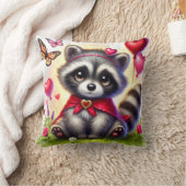 Sweetheart Raccoon – バレンタイン枕 クッション (ブランケット)