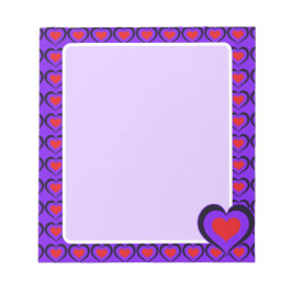 Sweetheart Red & Purple Hearts  ノートパッド