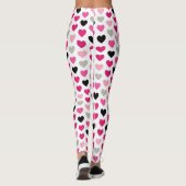 Sweetheart Scribbles: Pink and Black Heart Legging レギンス (裏面)