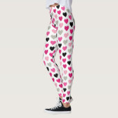 Sweetheart Scribbles: Pink and Black Heart Legging レギンス (左)