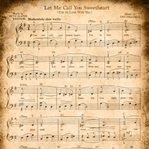 Sweetheart Sheet Music Valentineと呼ぼう 薄葉紙