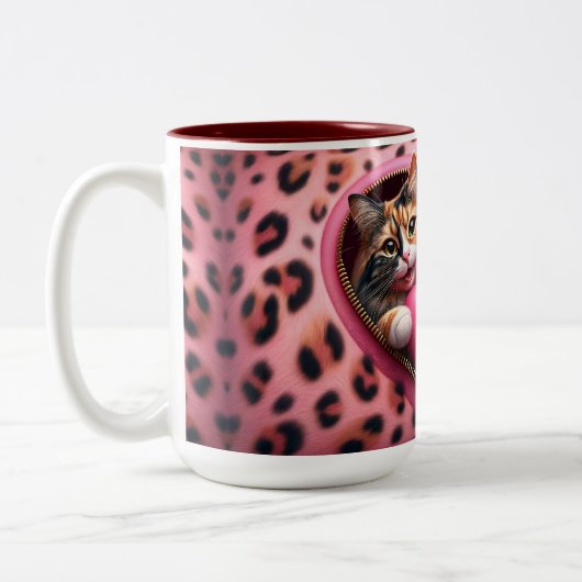 Sweetheart Sips: Cozy Valentine's Coffee Mug ツートーンマグカップ (左)