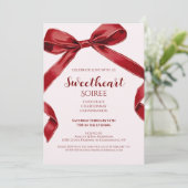 Sweetheart Soiree Elegant Bow Valentines Day Party 招待状 (スタンド正面)