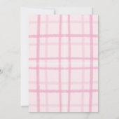  sweetheart Swan blue Gingham Ribbon floral girl 招待状 (裏面)