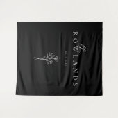 Sweetheart Tableシンプルののサイン結婚(Black S) タペストリー (正面(横))