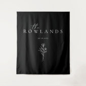 Sweetheart Tableシンプルののサイン結婚(Black S) タペストリー (正面)