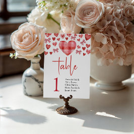 Sweetheart Table Number Sign with Guest Names 台座サイン