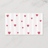 Sweetheart Valentine Baby Girl Diaper Raffle エンクロージャーカード (裏面)