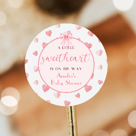 Sweetheart Valentine Baby Showerステッカー ラウンドシール