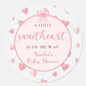 Sweetheart Valentine Baby Showerステッカー ラウンドシール (正面)