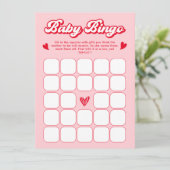 Sweetheart Valentine Baby Shower Baby Bingo Game 招待状 (スタンド正面)