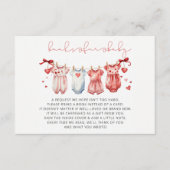 Sweetheart Valentine Baby Shower Book Request エンクロージャーカード (正面)