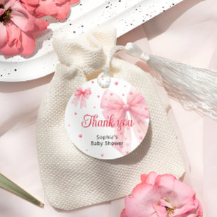 Sweetheart Valentine Bow赤ちゃんシャワーありがとう フェイバータグ