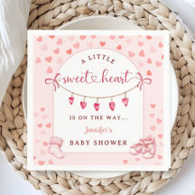 Sweetheart Valentine's Day Girl Baby Shower Paper