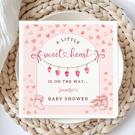 Sweetheart Valentine's Day Girl Baby Shower Paper スタンダードカクテルナプキン