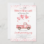 Sweetheart valentine's truck Girl birthday 招待状 (正面)