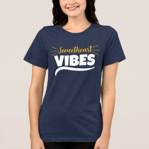 Sweetheart Vibes グラフィック レディース トライブレンドTシャツ