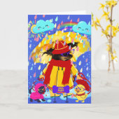 Sweetheart Walks In The Rain Greeting Card カード (黄色い花)