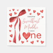 Sweetheart Watercolor Hearts Napkins スタンダードカクテルナプキン (正面)