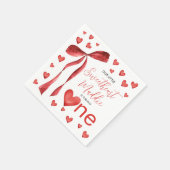 Sweetheart Watercolor Hearts Napkins スタンダードカクテルナプキン (角)