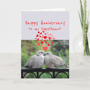 SweetheartRomanticの私の鳥への幸せな記念日 シーズンカード