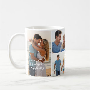 Sweethearts 6 Photo Collageハート名 コーヒーマグカップ