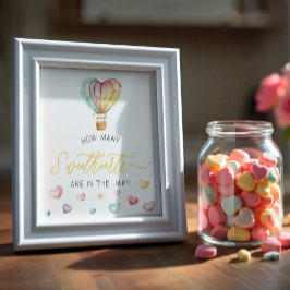 Sweethearts in Jar Baby Shower Game Sign ポスター
