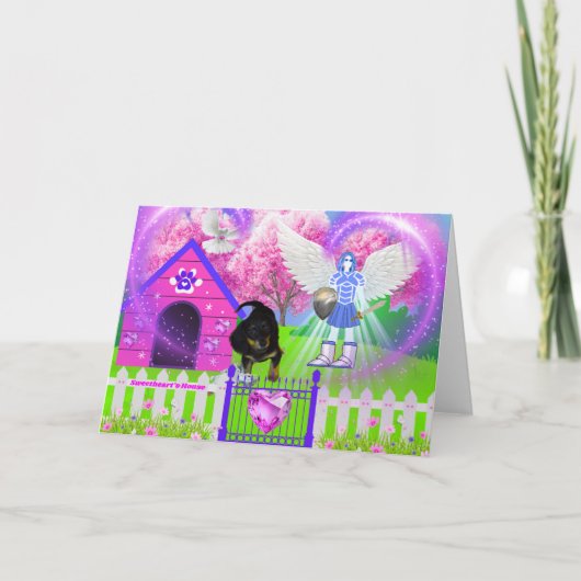 Sweetheart's Pink Dog House Greeting Card カード (正面)
