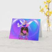 Sweetheart's Pink Hat Greeting Card カード (黄色い花)