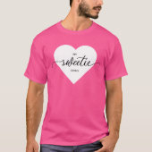 SWEETIEホワイトハートバレンタインデーTシャツ Tシャツ (正面)