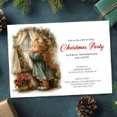 Sweetish Little Girl Awaiting Santa Editable  招待状