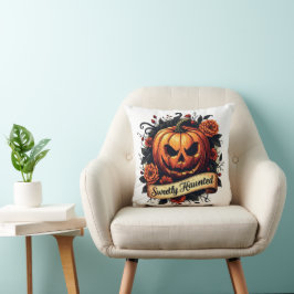 Sweetly Haunted Vintage Pumpkin | フラワーハロウィン クッション