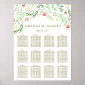 Sweetly Romantic | Floral Wedding Seating Chart ポスター (正面)