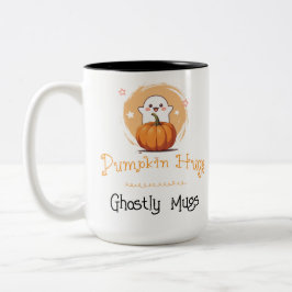Sweetly Spooky Cute Ghost Pumpkin Fall Coffee ツートーンマグカップ