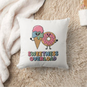 Sweetness Overload | ドーナツとアイスのキッズデザイン クッション (ブランケット)