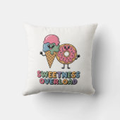 Sweetness Overload | ドーナツとアイスのキッズデザイン クッション (裏面)