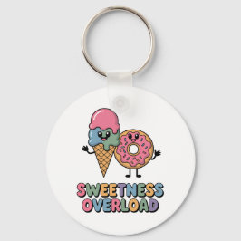 Sweetness Overload | ドーナツとアイスの子供デザイン キーホルダー