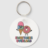 Sweetness Overload | ドーナツとアイスの子供デザイン キーホルダー (裏面)