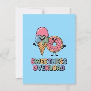 Sweetness Overload   ドーナツとアイスの子供デザイン ポストカード