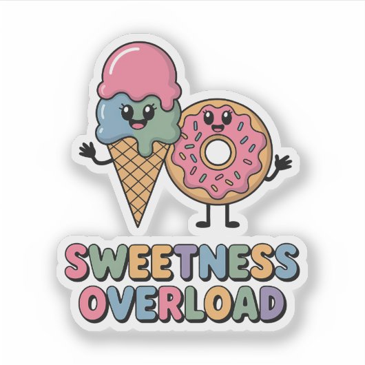 Sweetness Overload | Donut & Ice Cream Kids シール (正面)