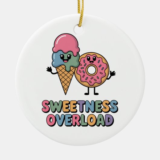 Sweetness Overload | Donut & Ice Cream Kids セラミックオーナメント (正面)