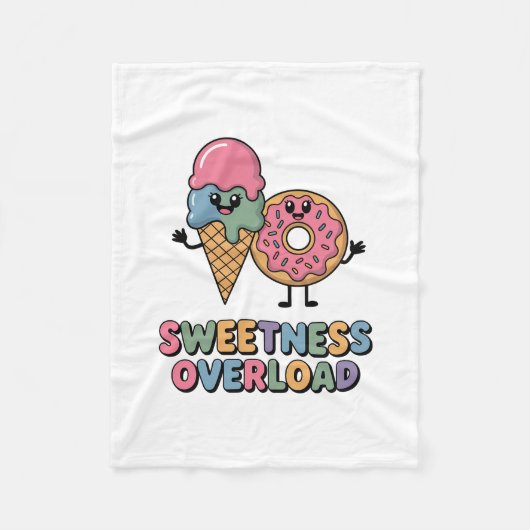 Sweetness Overload | Donut & Ice Cream Kids フリースブランケット (正面)