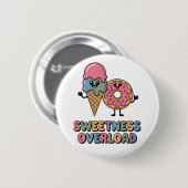 Sweetness Overload | Donut & Ice Cream Kids 缶バッジ (正面&裏面)